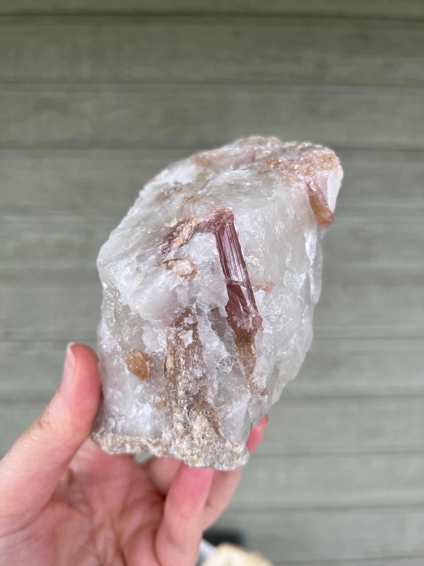 Pink Tourmaline in Quartz