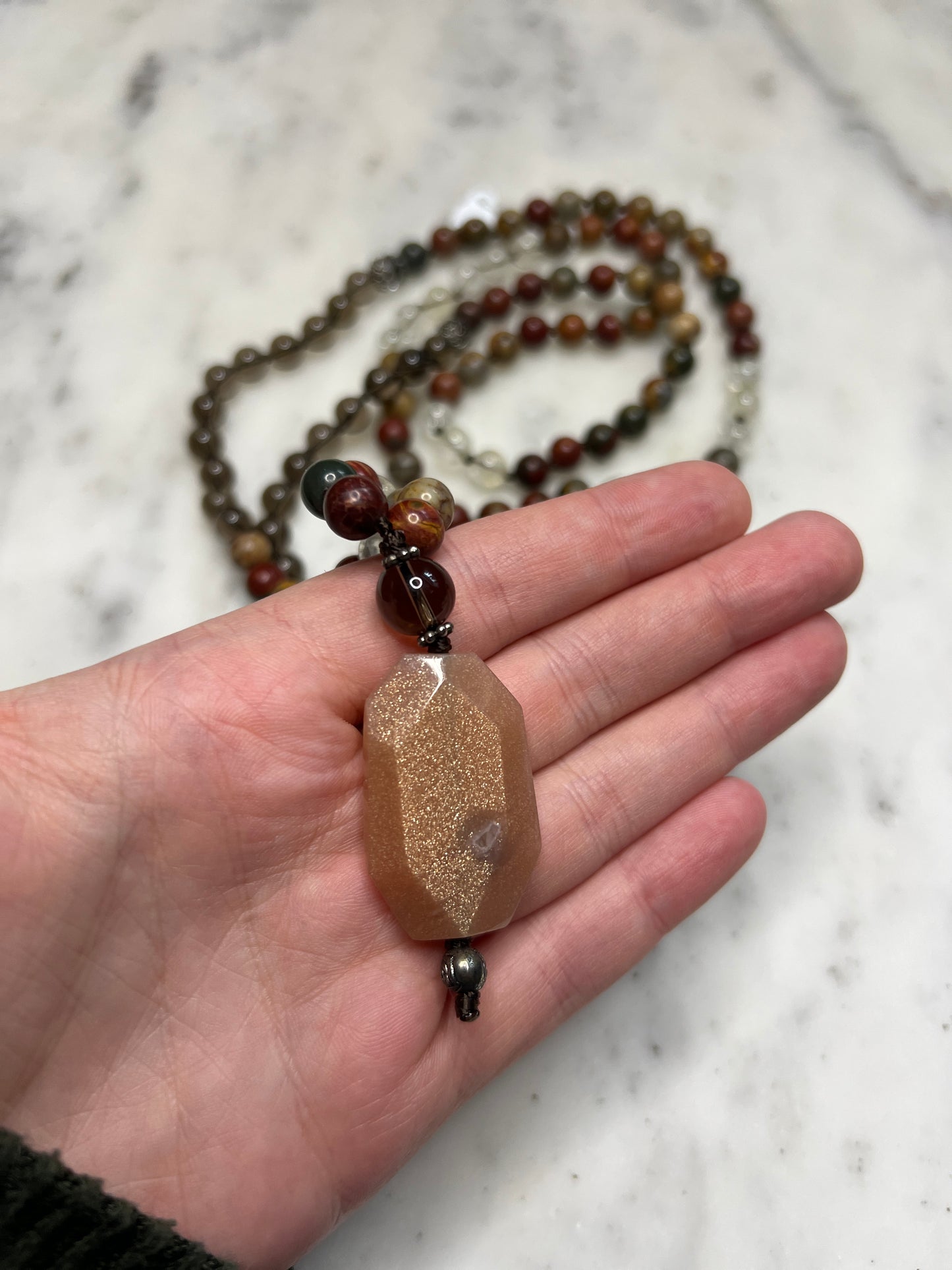 Sunstone & Citrine Mala