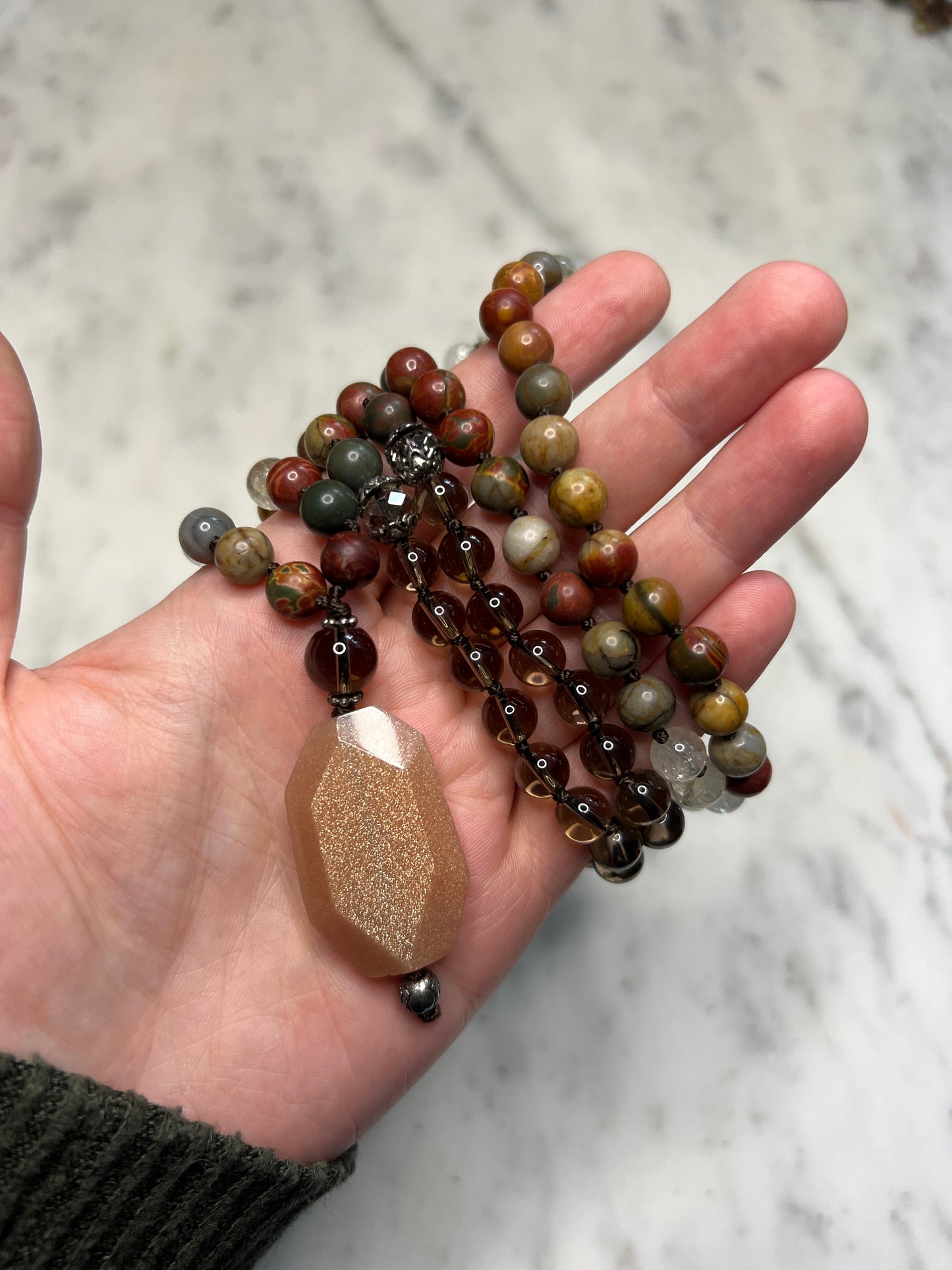 Sunstone & Citrine Mala