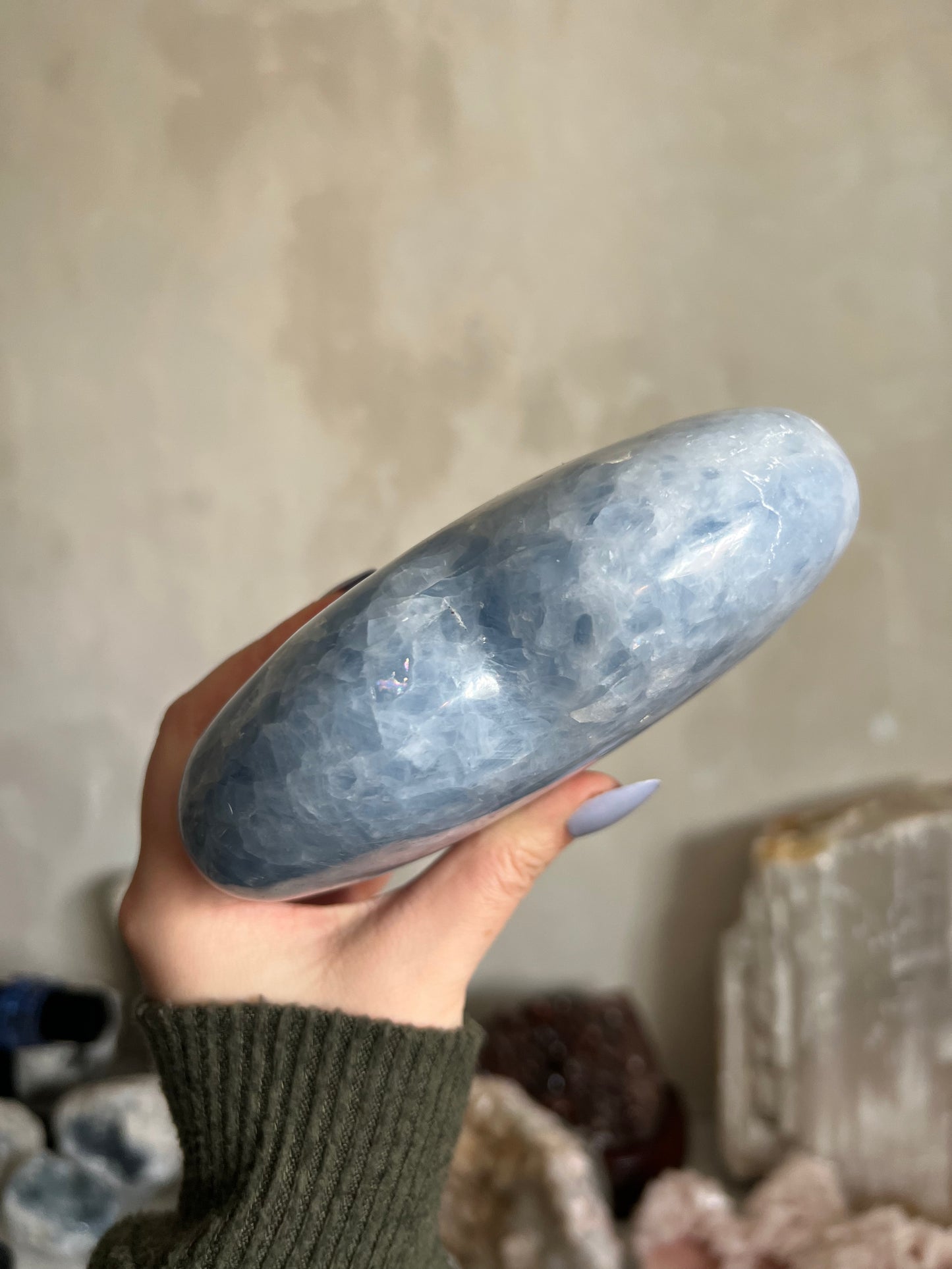 Blue Calcite Heart