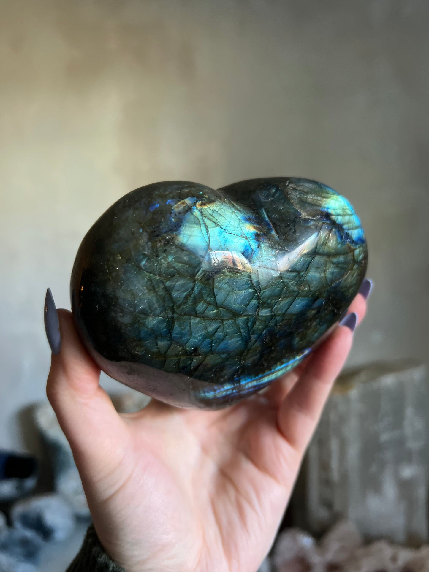 Labradorite Heart
