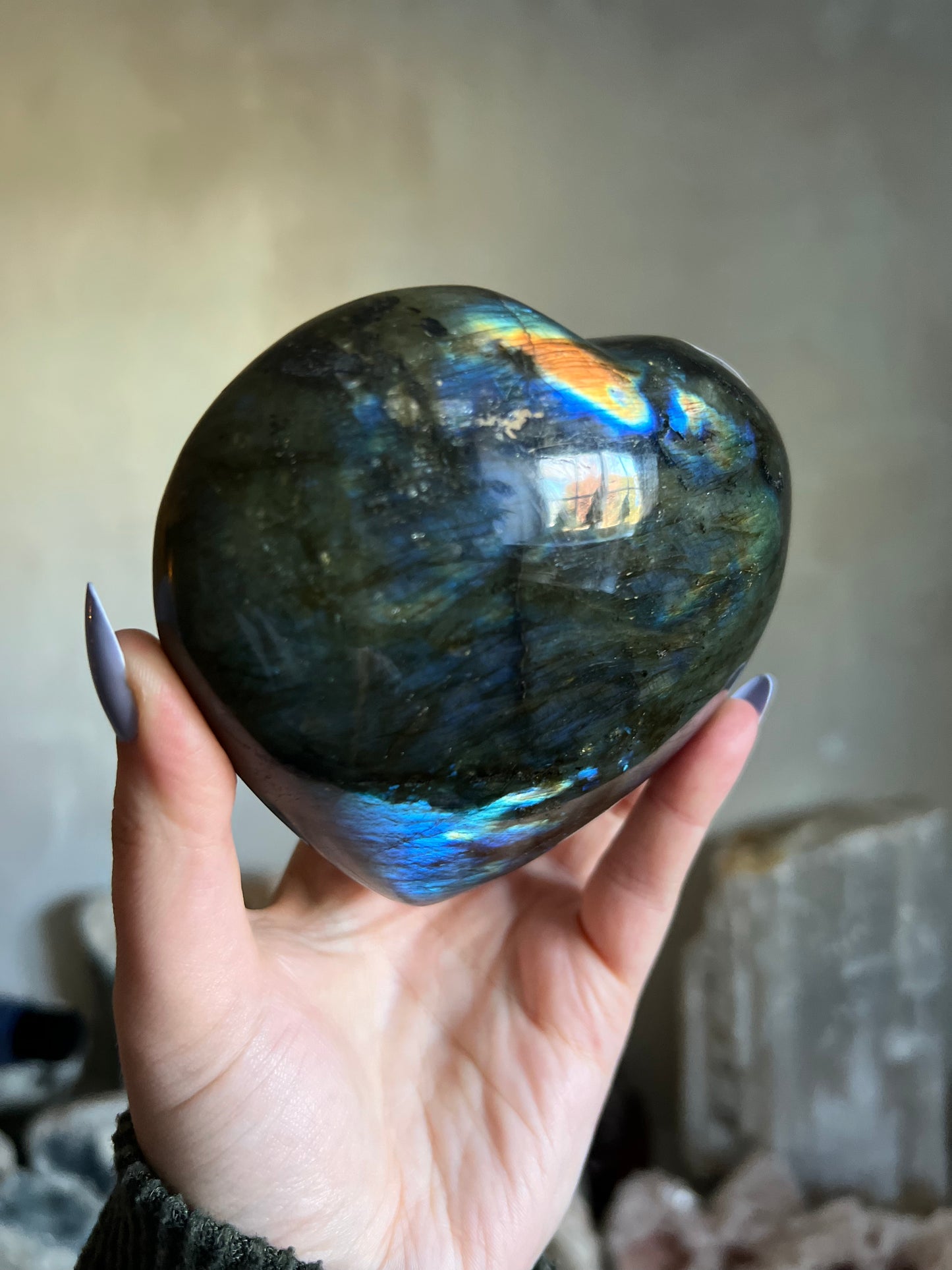 Labradorite Heart