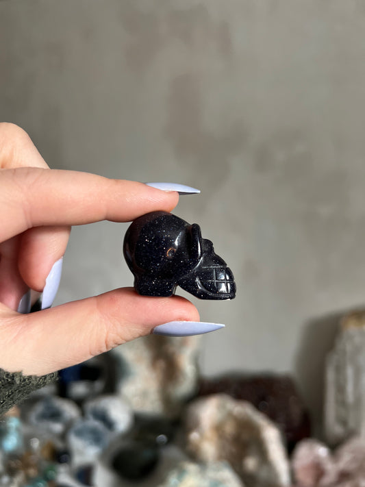 Blue Goldstone Skull