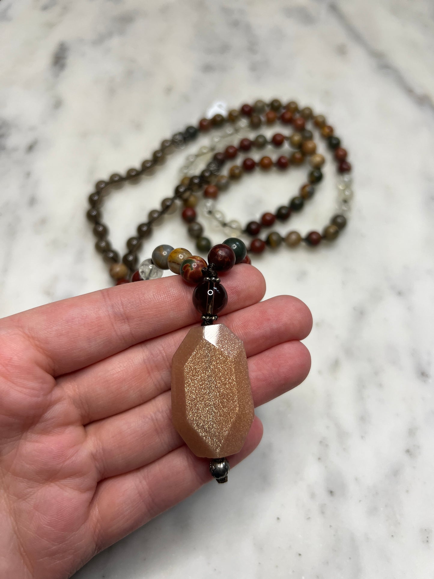 Sunstone & Citrine Mala