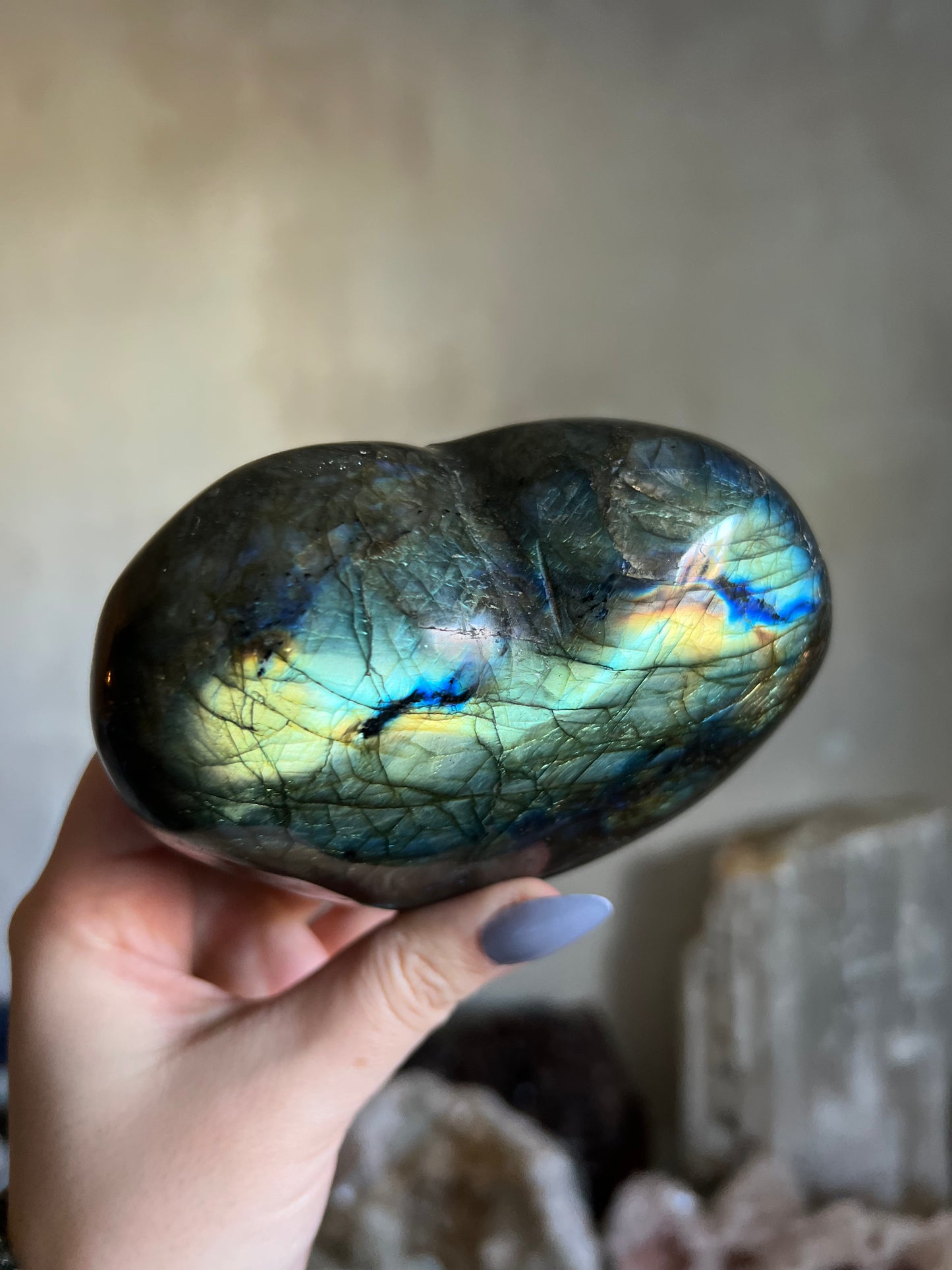 Labradorite Heart