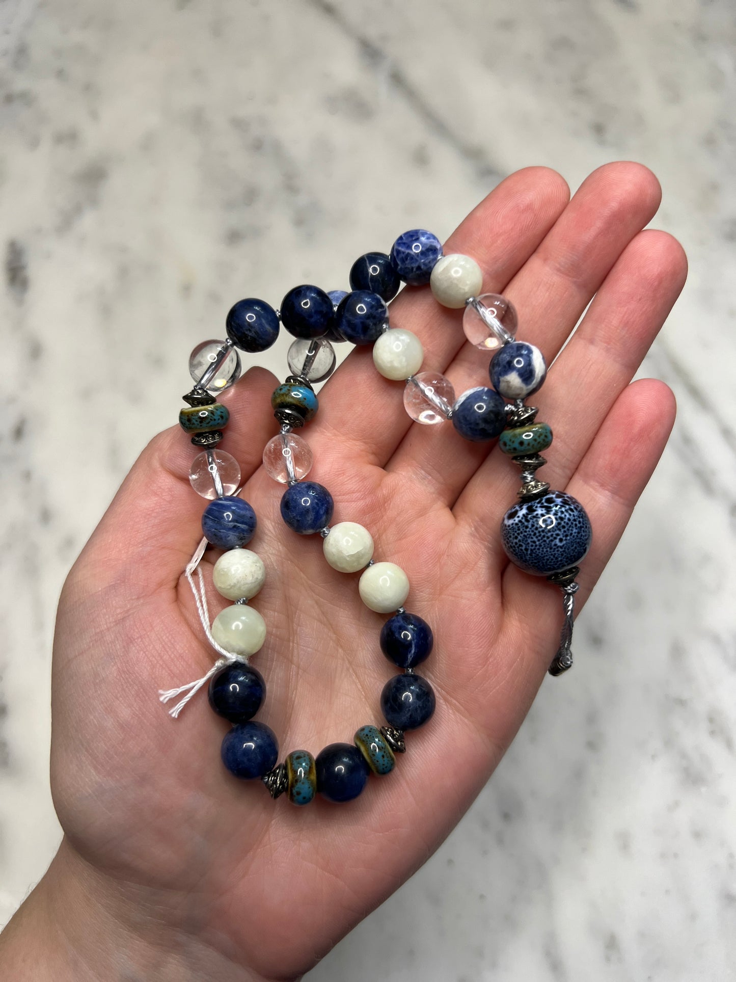 Sodalite & Jade Mala