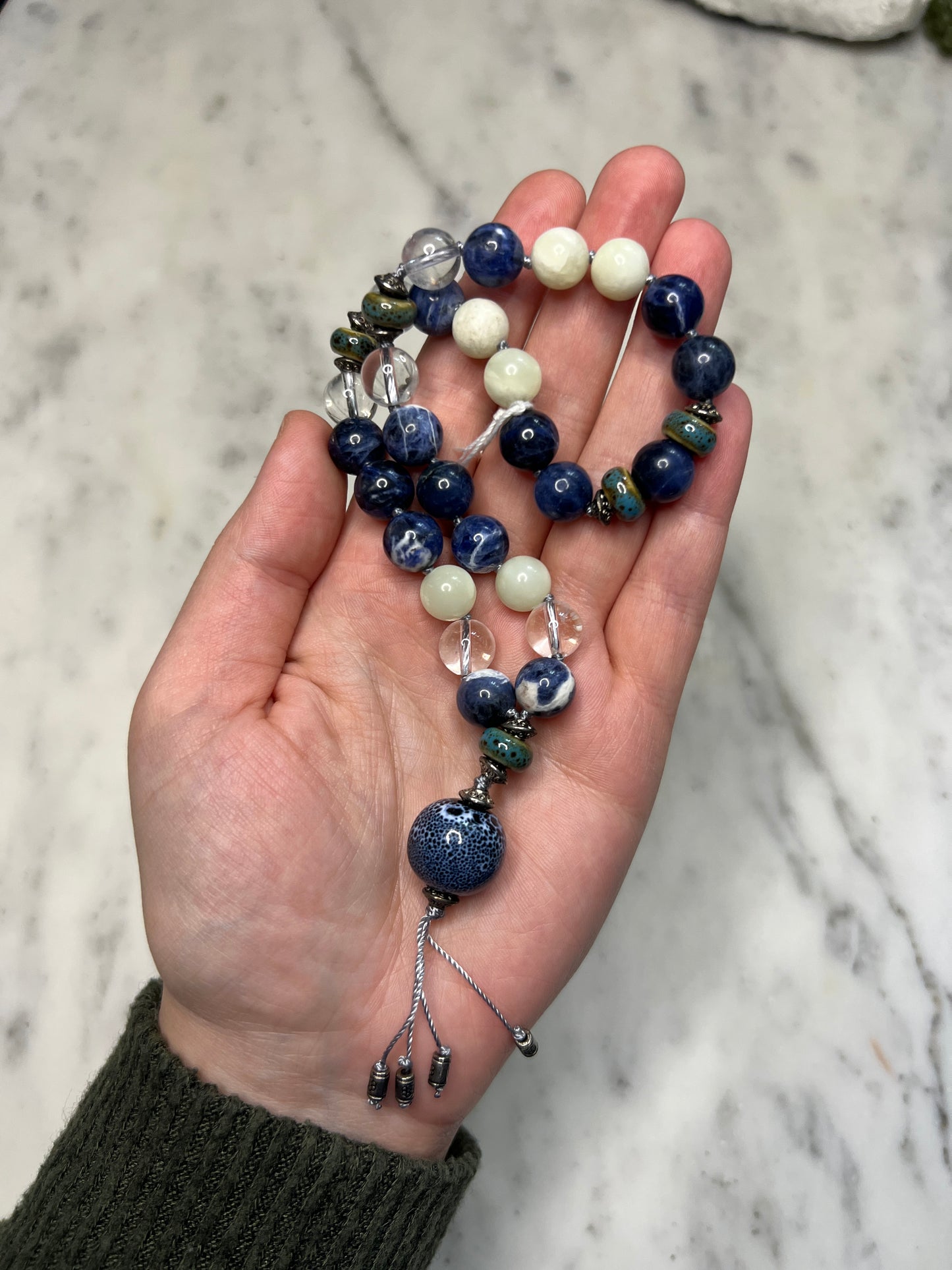 Sodalite & Jade Mala
