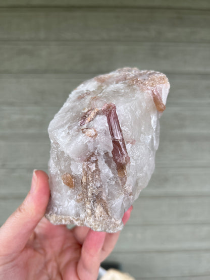 Pink Tourmaline in Quartz