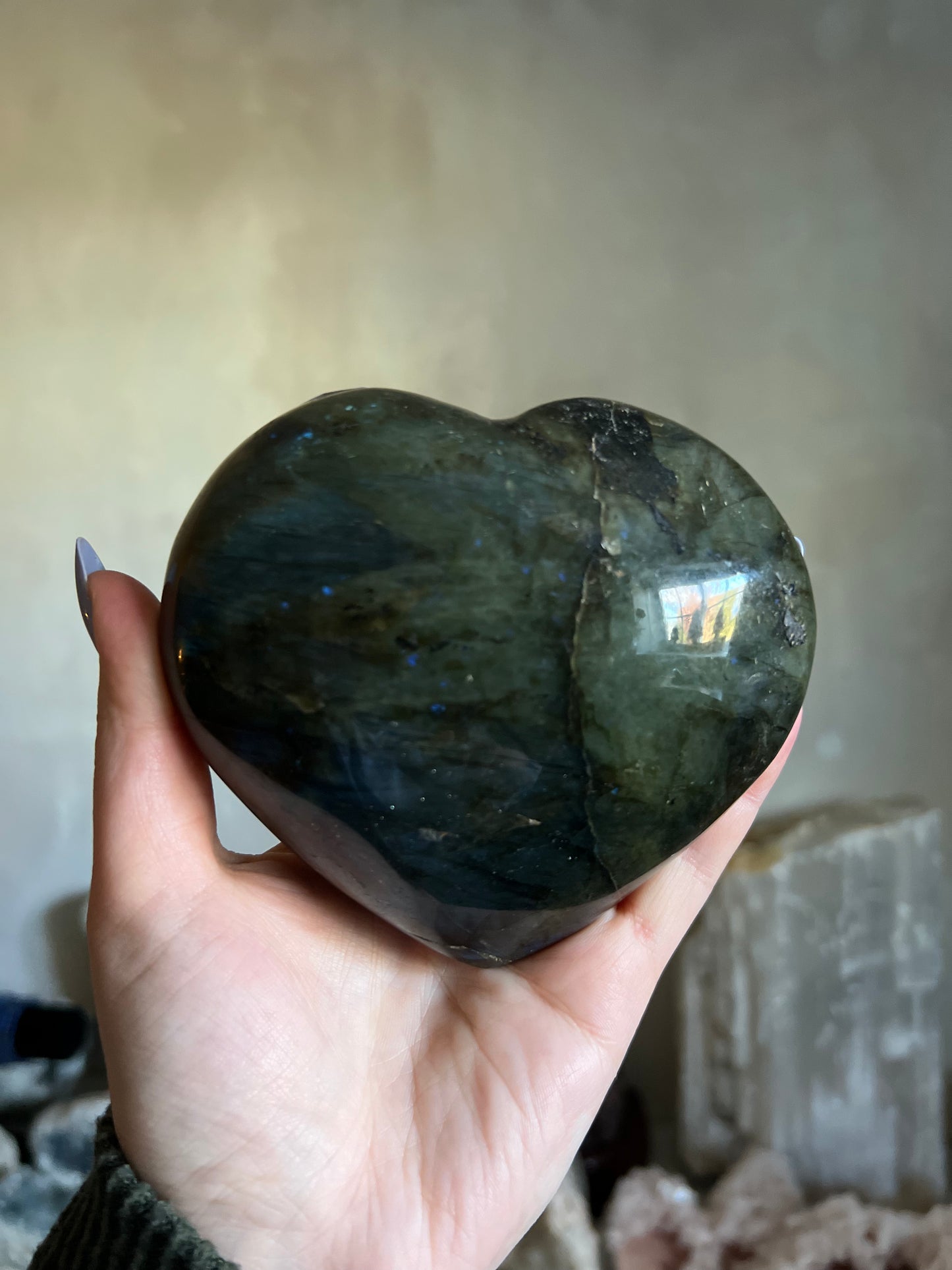 Labradorite Heart