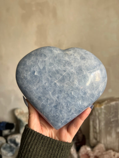Blue Calcite Heart