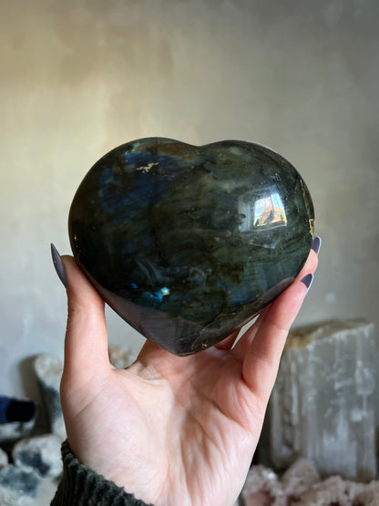 Labradorite Heart