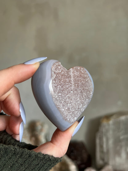 Druzy Agate Heart