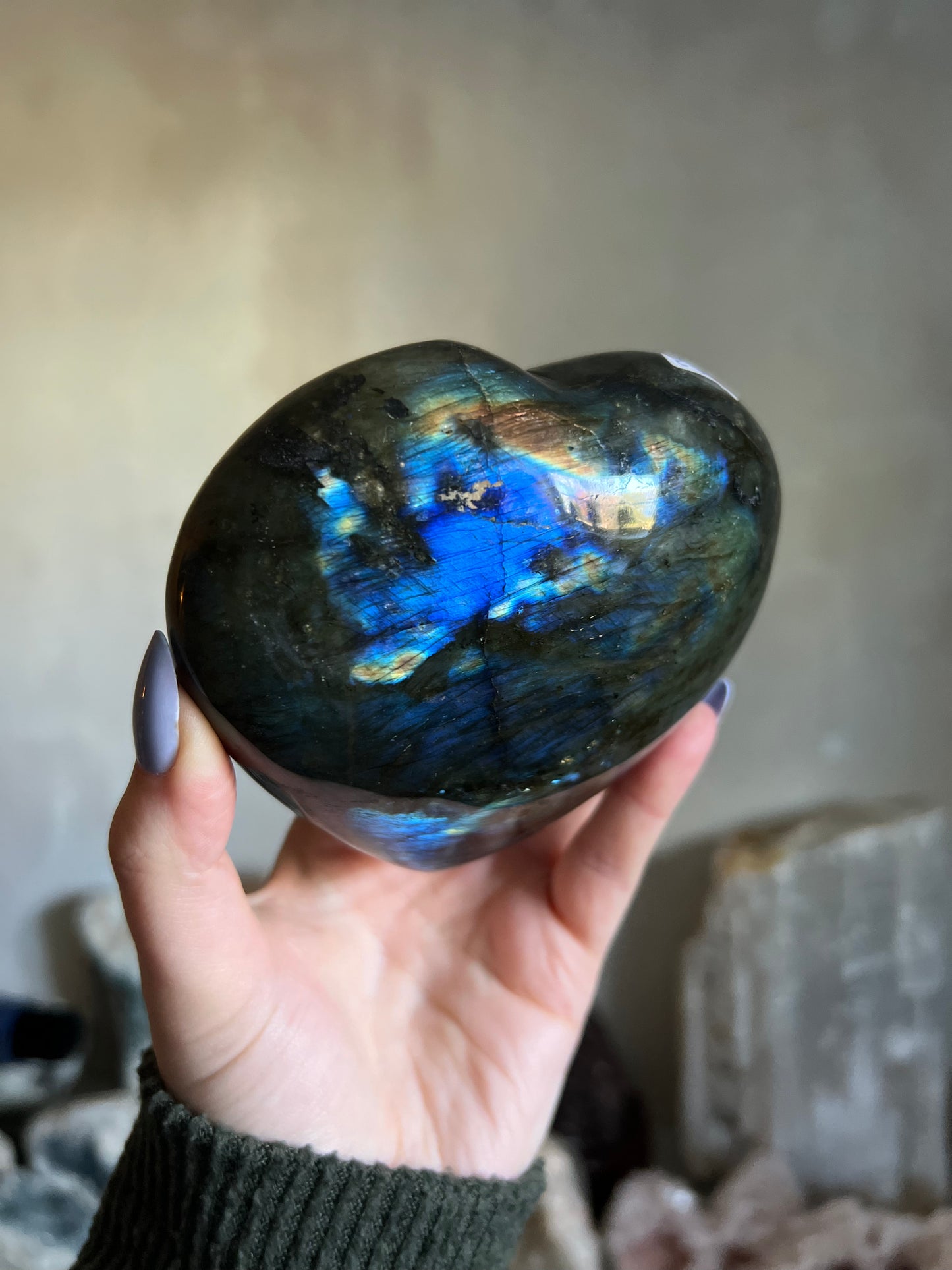 Labradorite Heart