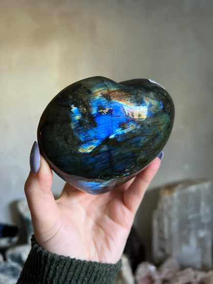 Labradorite Heart