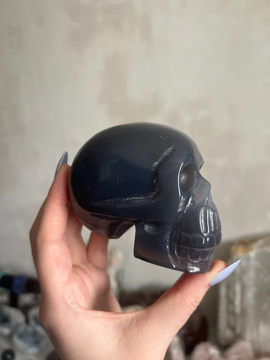 Druzy Agate Skull