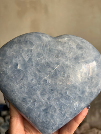 Blue Calcite Heart