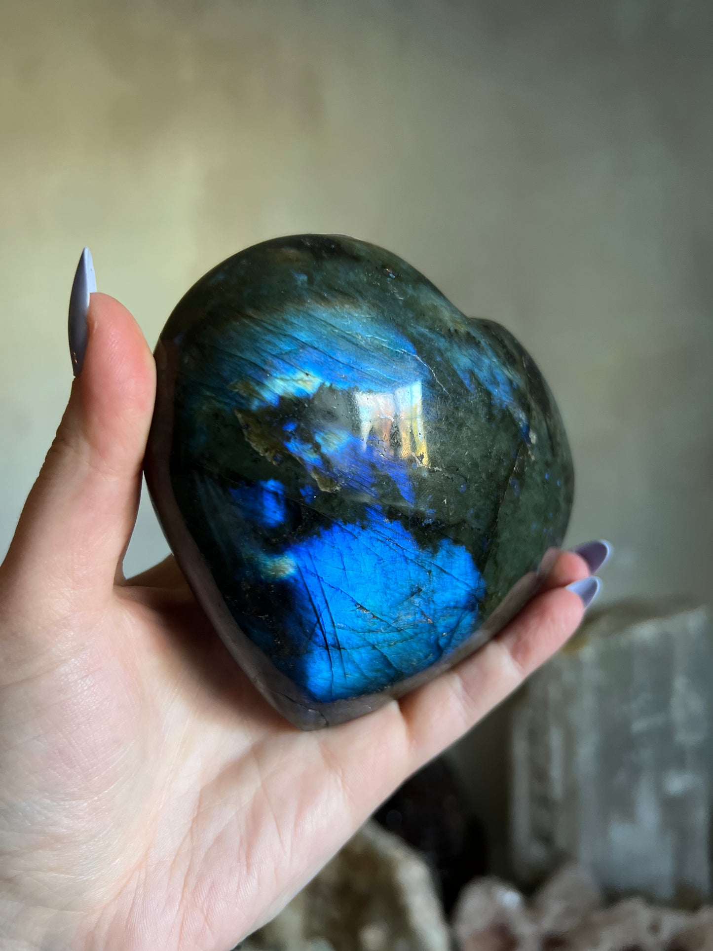 Labradorite Heart