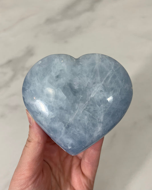 Blue Calcite Heart